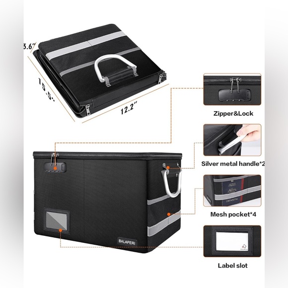 Fireproof File Box with Lock - Picture 4 of 16